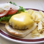 Hamburger and Chips Royalty Free Photo