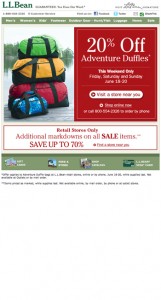 LL Bean Newsletter