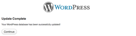 Wordpress Update Complete